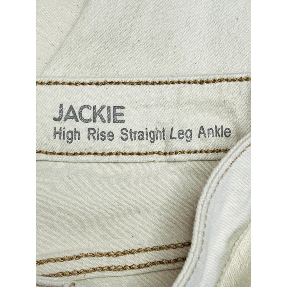 !iT Jackie Jeans Womens 16 Ecru Beige High Rise Straight Leg Crop Stretch Denim - Picture 5 of 10